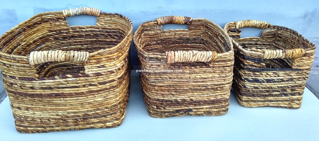 Banana recta basket set of 3 handicraft