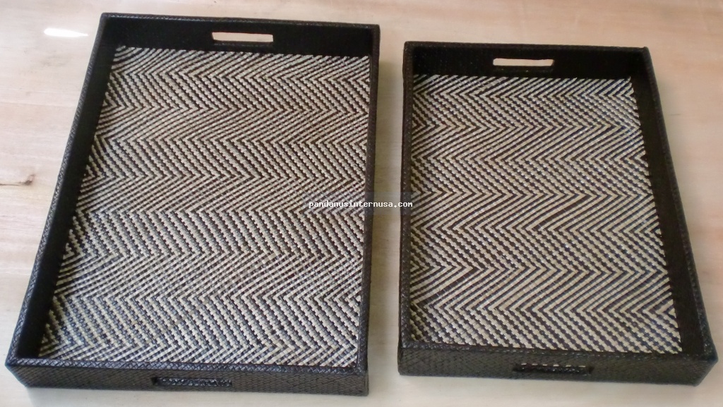 Pandanus tray set of 2 handicraft