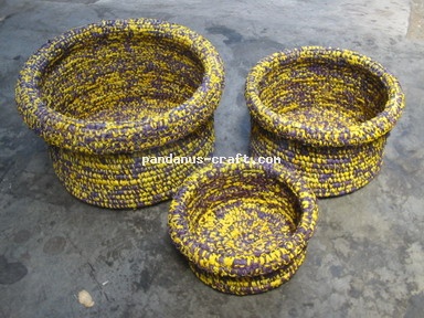 Rafia Round Basket set of 3 handicraft