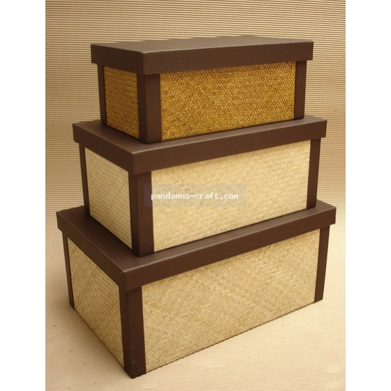 Pandanus Storage Box set of 3 handicraft